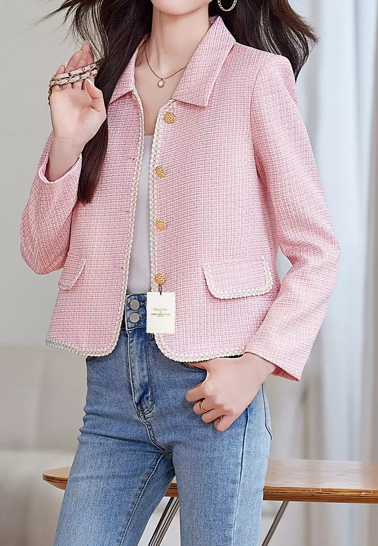 Cropped Square Collar Suit Jacket YGH-EY8932