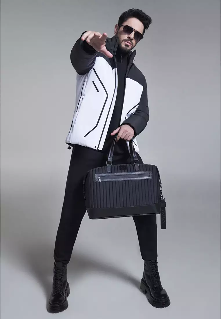 Buy Avva Men's Black-White Coat Feather Water Repellent Windproof ...