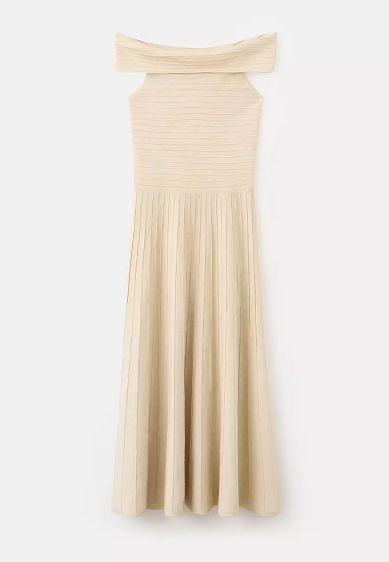 mango strapless pleated dress Strapless dress with pleats