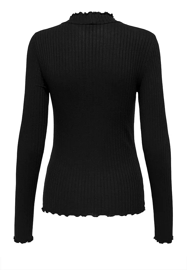 High Neck Rib Blouse
