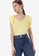 Saturday Club yellow V-Neck Roll Up Sleeveless Top 52607AACA31AD2GS_1