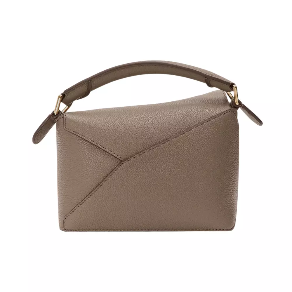 Mini Puzzle Edge Bag In Soft Grained Calfskin Taupe Ghw