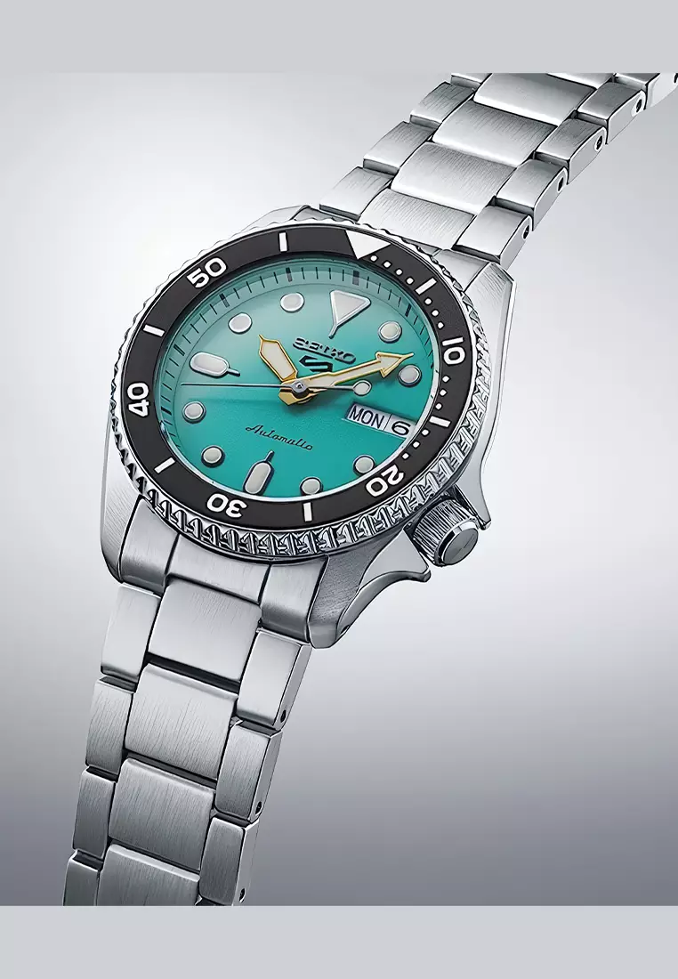 Seiko Automatic - Jam Tangan Pria - Silver Green - Stainless Steel - SRPK33K1