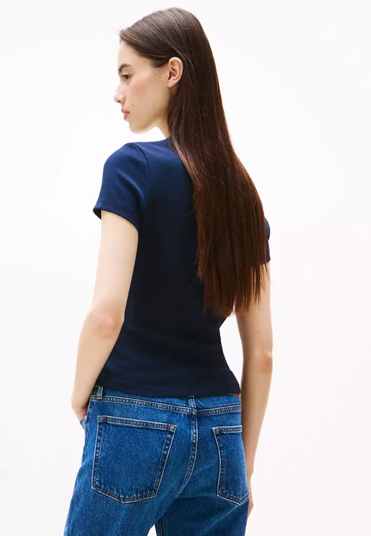 Slim Badge Rib Tee - Tommy Jeans