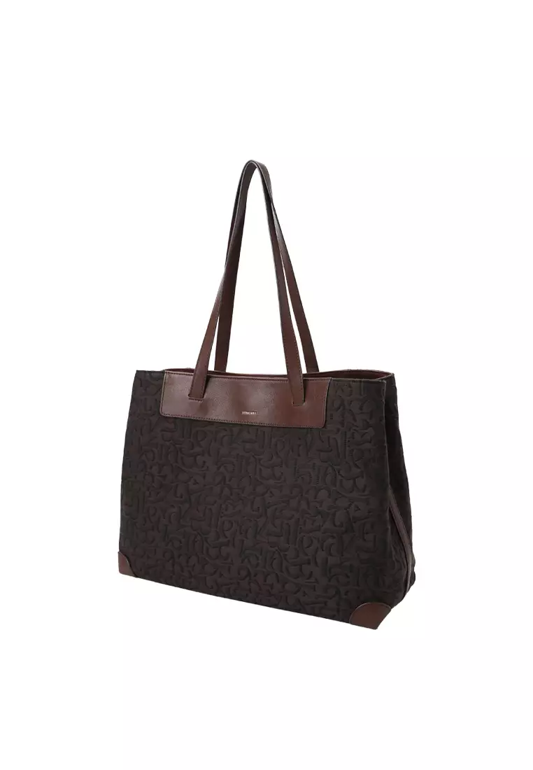 Soft-Structured Trapezoidal Canvas Tote Bag - Cacao