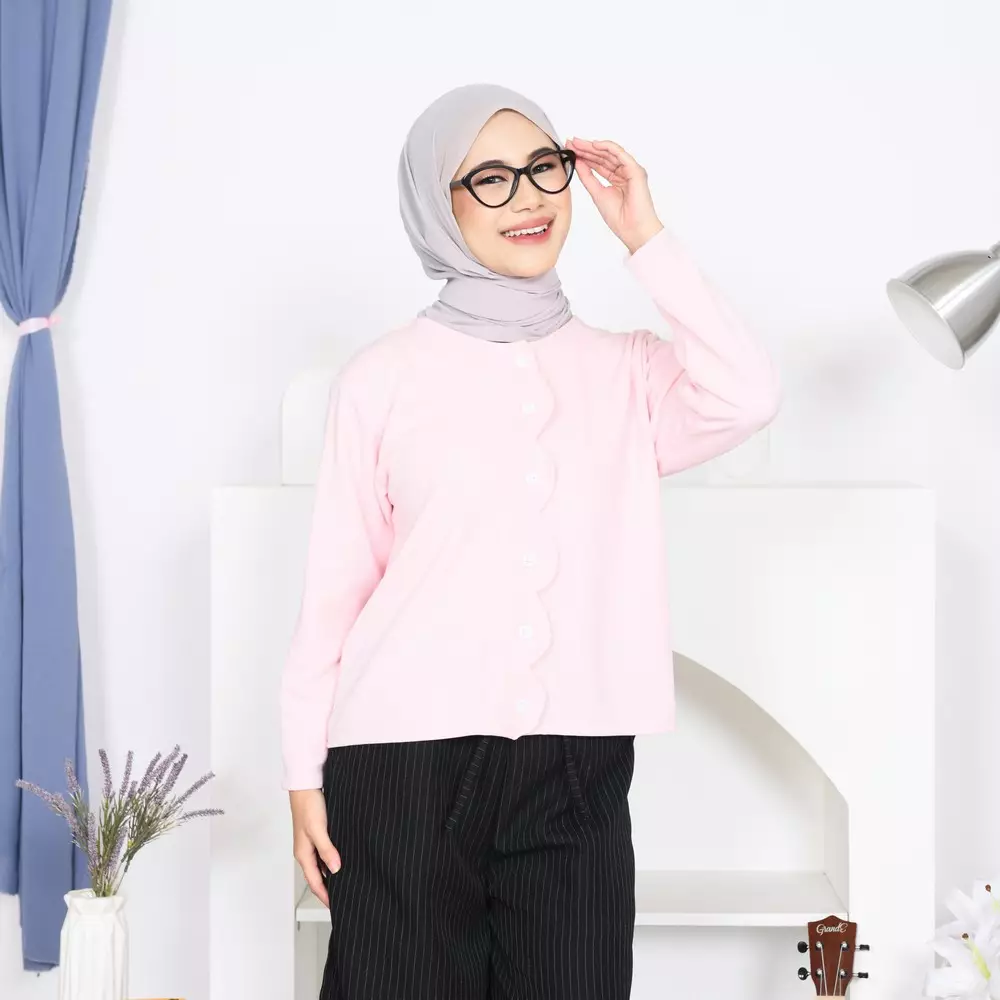 Afifa Knit Cardigan - Soft Pink M19842 R49S6