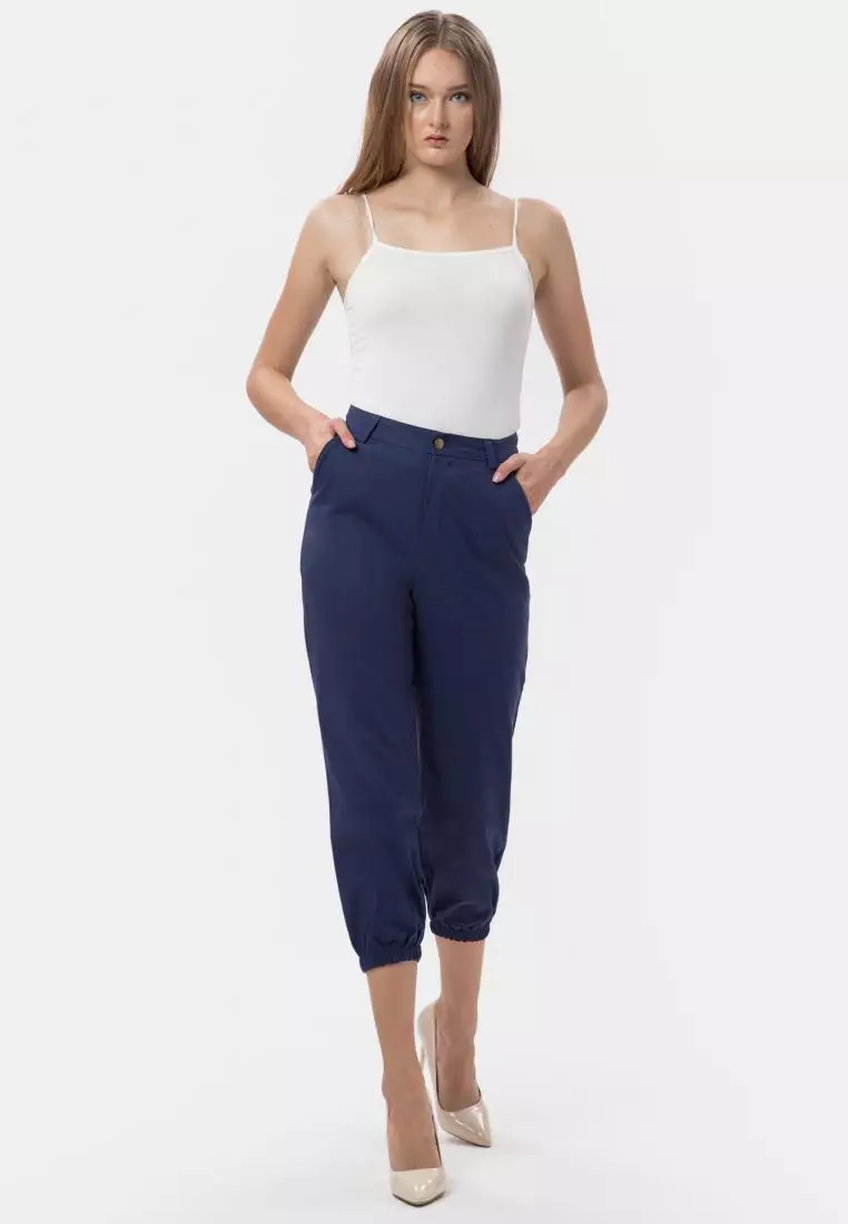 Button Joger Pants in Blue