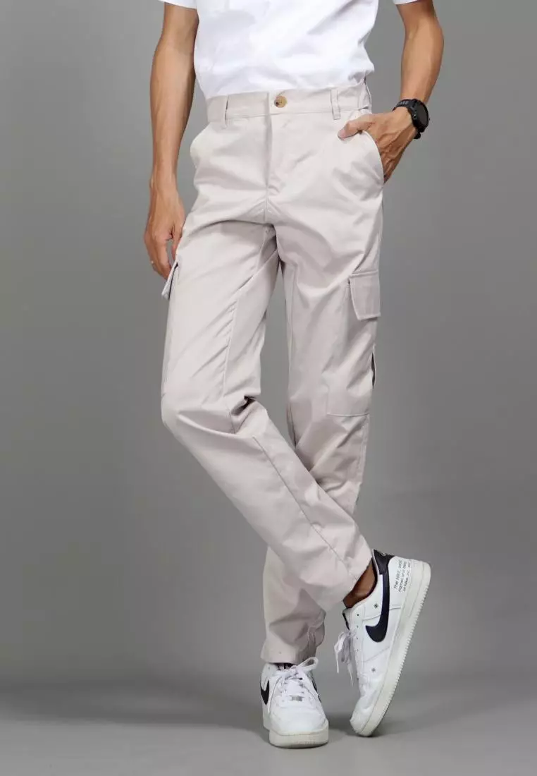  RAYMOND Celana Taktikal Celana Kargo Pria Cargo Pants Pria - Krem
