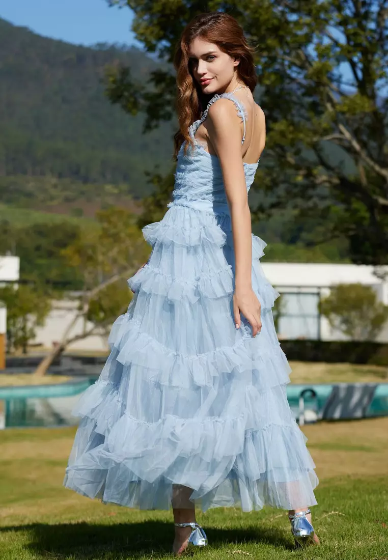 Sunnydaysweety 2024 New Cute Strap Dress with High Waist