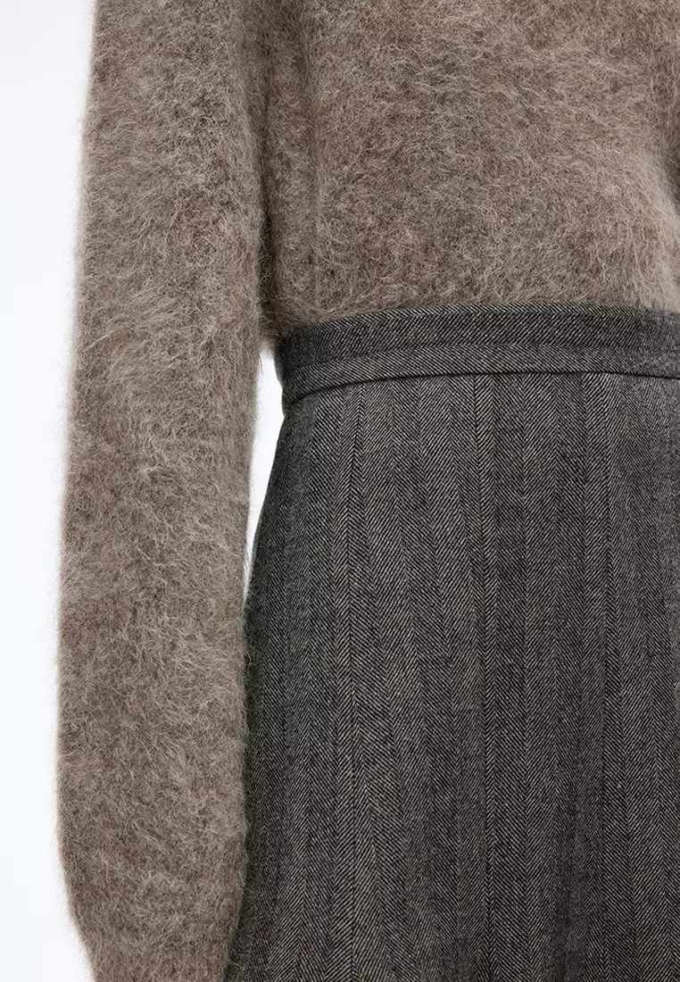 全羊毛S型中長款腰裙