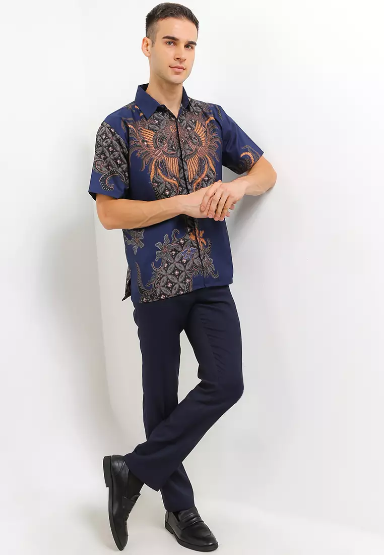 Kawiswara Kemeja Batik Exclusive Premium Pria Casual Modern Lengan Pendek