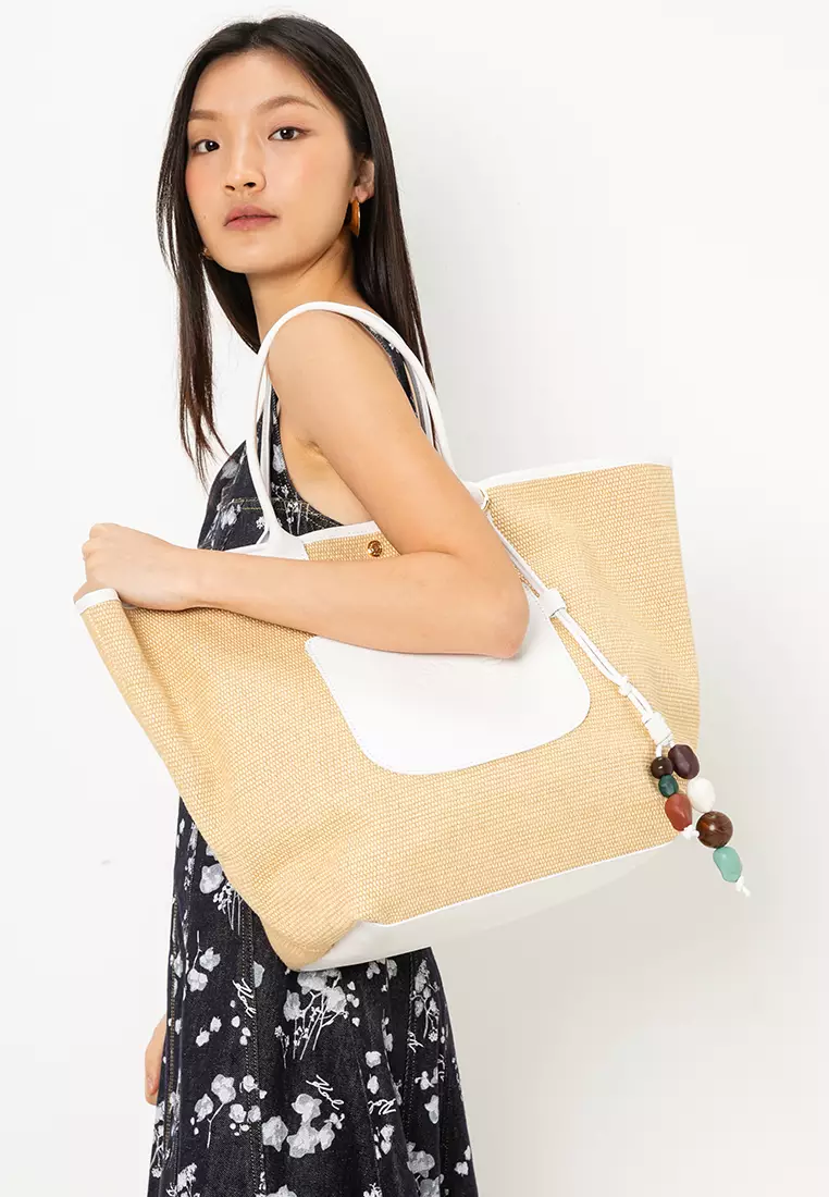 ハンドバッグ Longchamp Basket Bag Le Pliage White Longchamp Le Panier Pliage S Basket bag White - Canvas