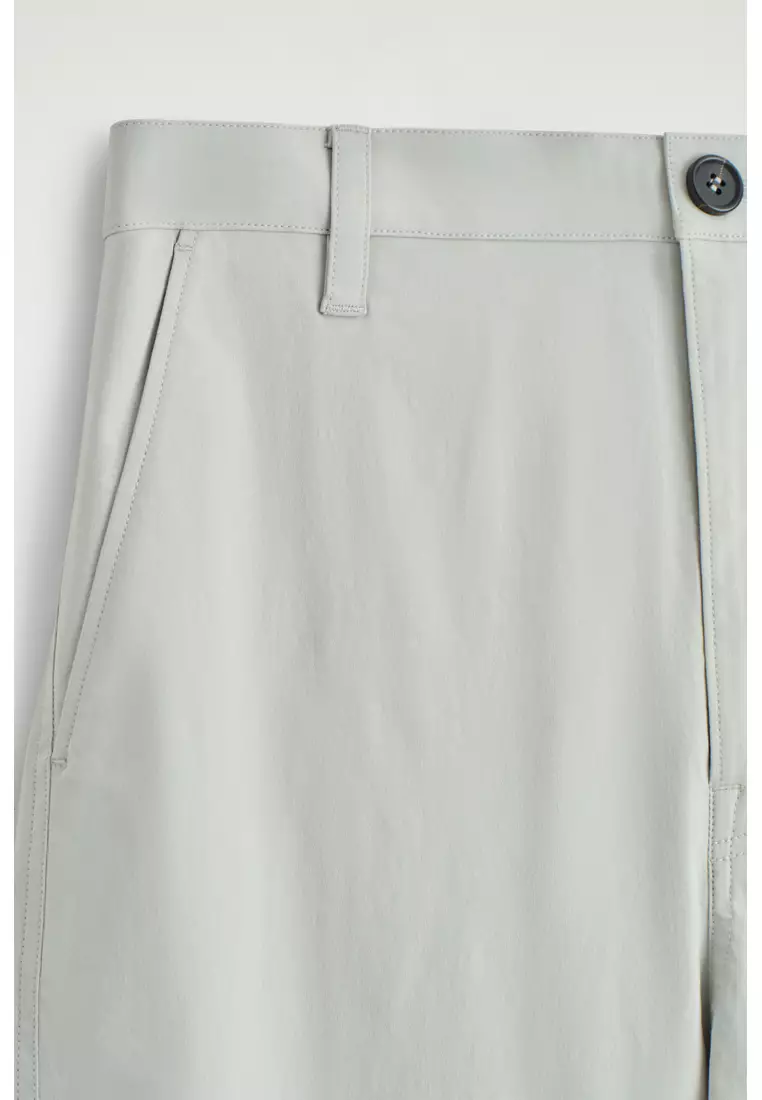 COTTON BARREL-LEG TROUSERS