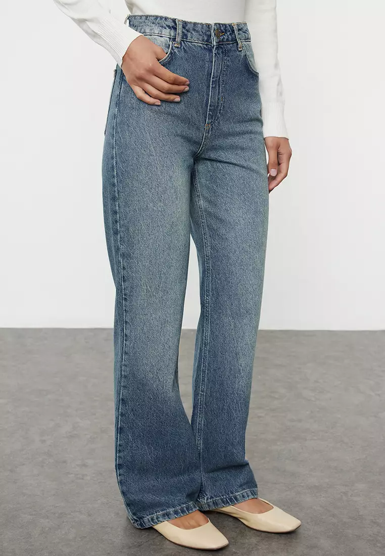 Buy Trendyol Vintage High Waist Wide Leg Jeans 2025 Online