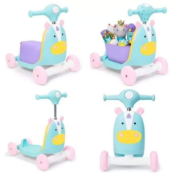 Skip Hop 3in1 Zoo Ride On Toy - Mainan Bunyi Kendaraan Skuter Anak (Unicorn)