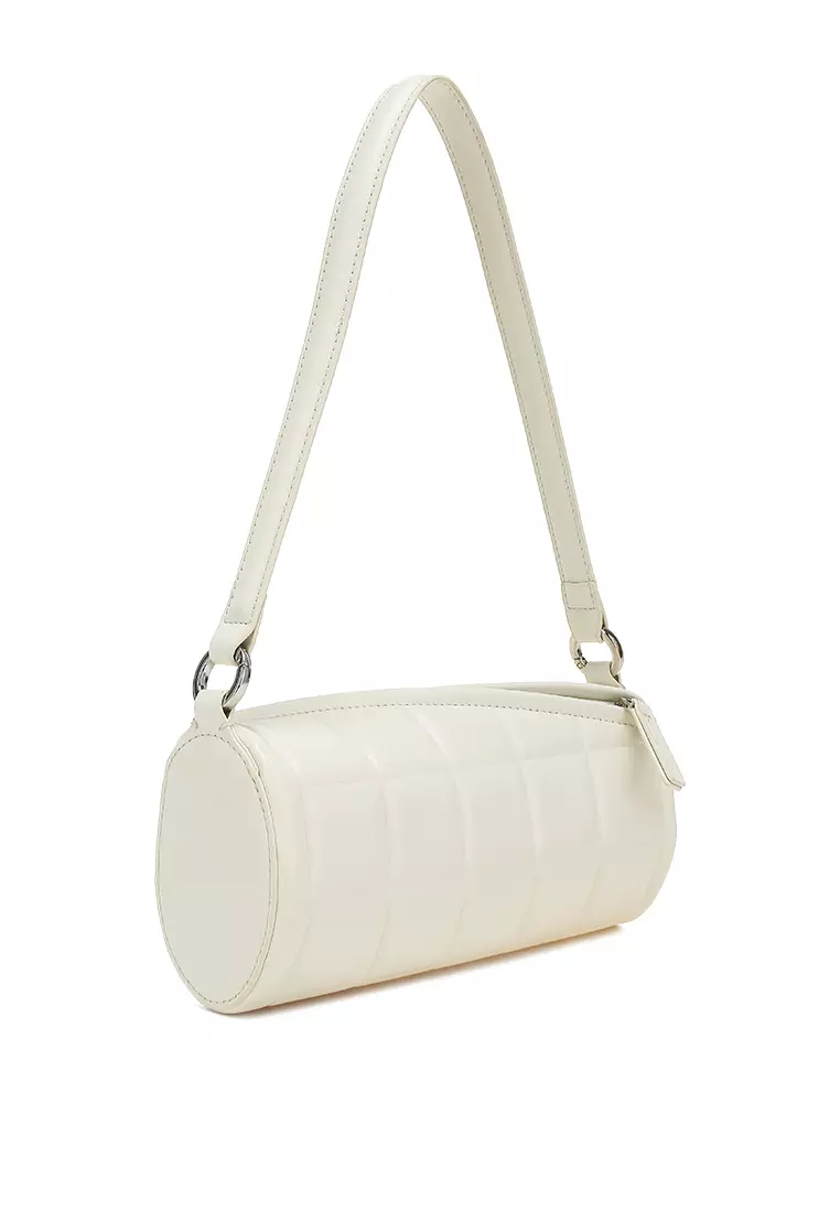 Tas Selempang Bantal Silinder Krim