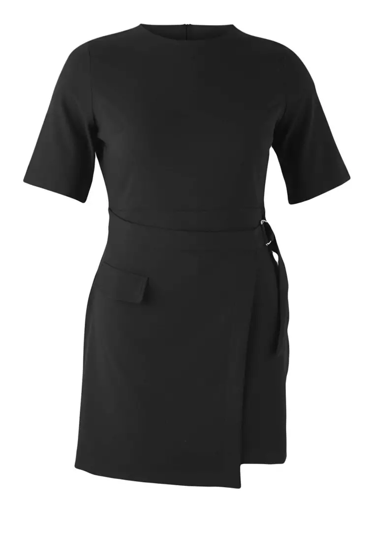 Plus Size Belted Mini Skort Dress