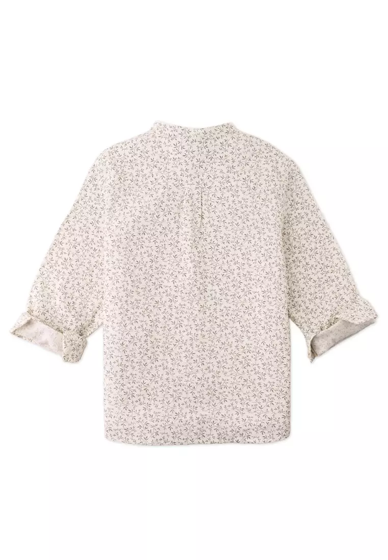 Kareem Printed Mandarin Collared Shirt