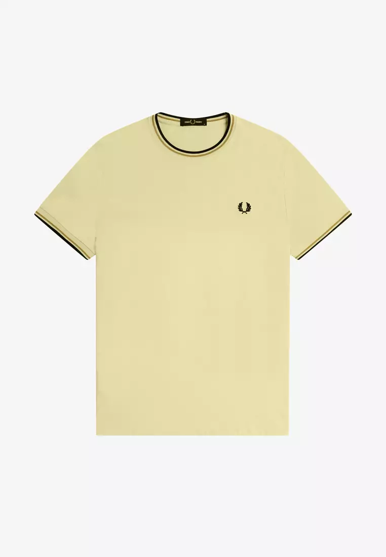 Fred Perry M1588 Twin Tipped T-Shirt (Champion's Gold / Honeycomb / Black)