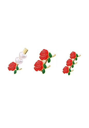 Glamorbit multi 3 In 1 Floral Multi Colour Hair Clips Set BD9B7ACF31372EGS_1