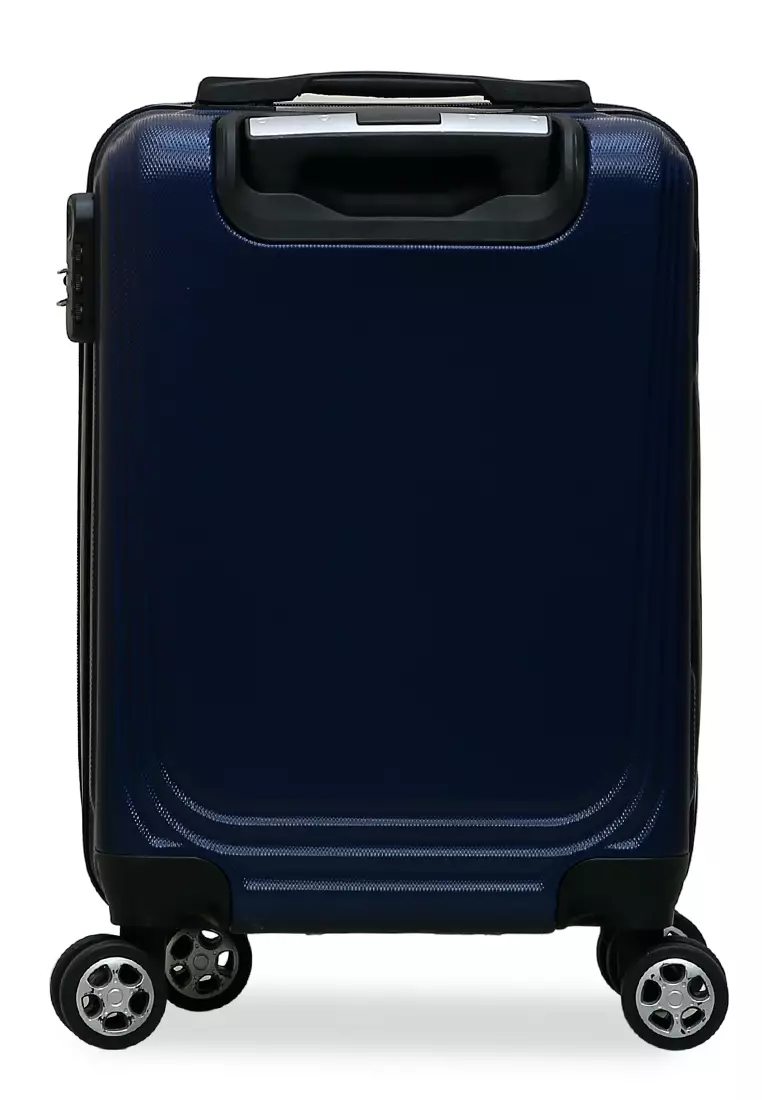 Caroline Koper Hardcase Unisex Size 18 Inch Tas Travel Large Compartment Material ABS+PVC Coated ORIGINAL - Blue