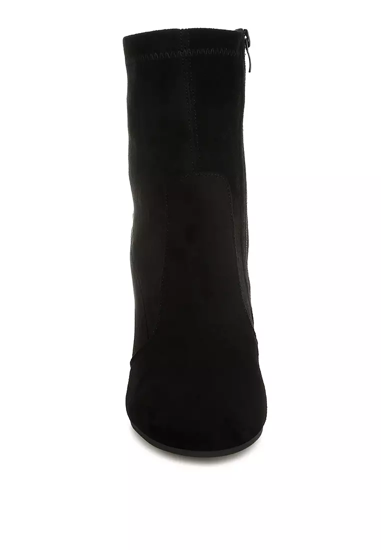 Sepatu Bot Kaus Kaki Mikrofiber Warna Hitam