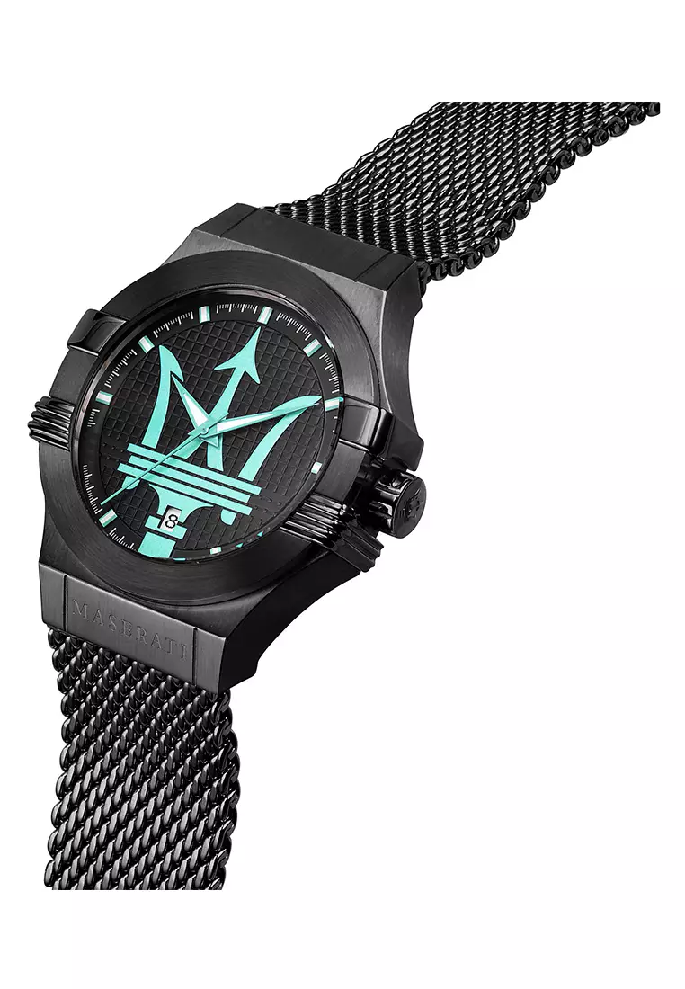 【2 Years Warranty】 Maserati Aqua Edition 44mm Black Stainless Steel Men's Quartz Watch R8853144002