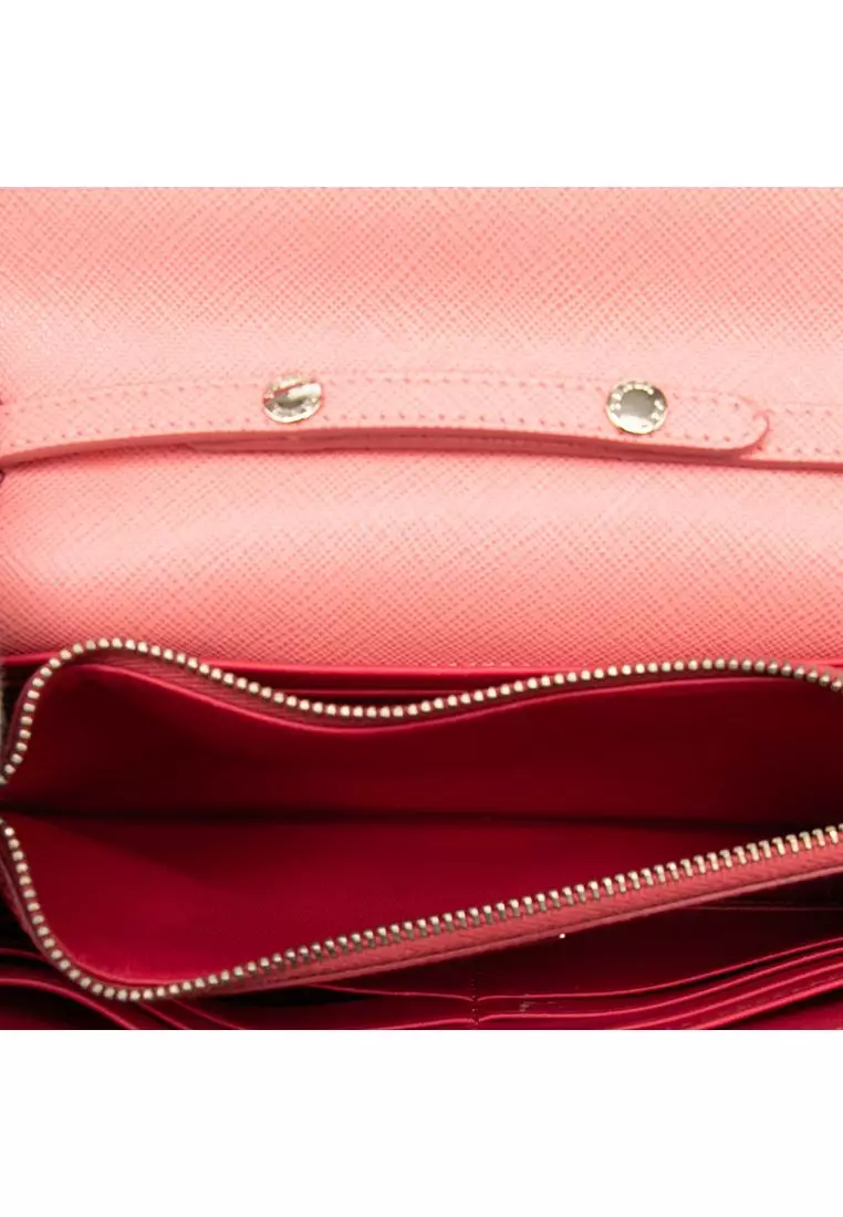Pre-Loved Prada Saffiano Turn Lock Wallet On Strap