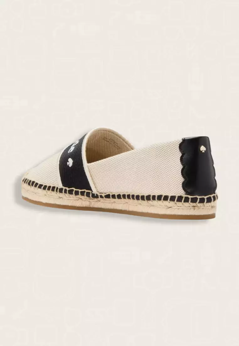 Kate Spade Piper Webbing Espadrille Flat Black