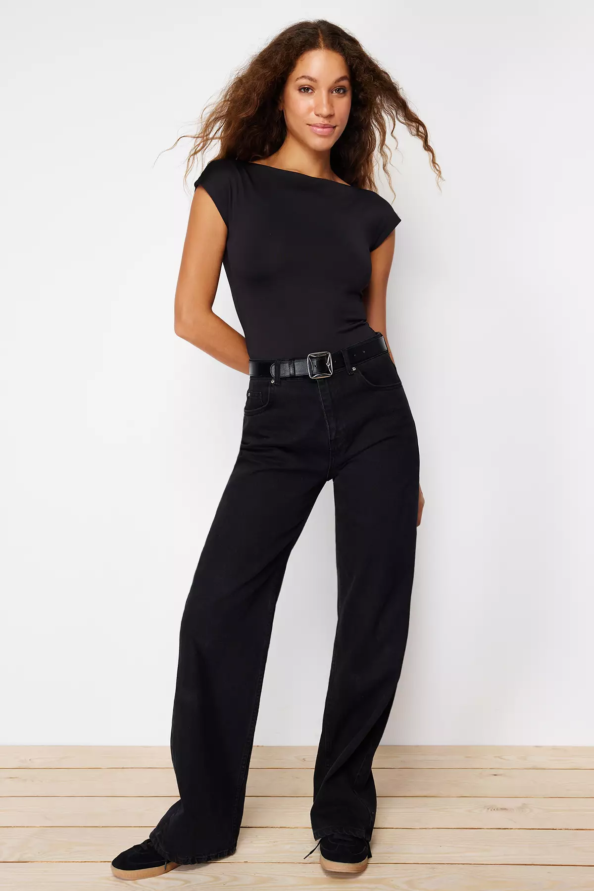 Fitted Boat Neck Bodysuit