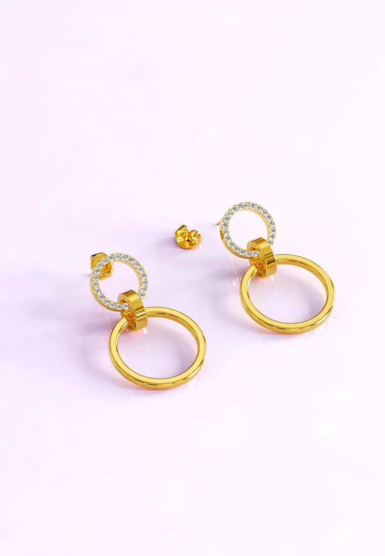 Orbit of Radiance Earrings Embellished with SWAROVSKI® Crystal in Gold