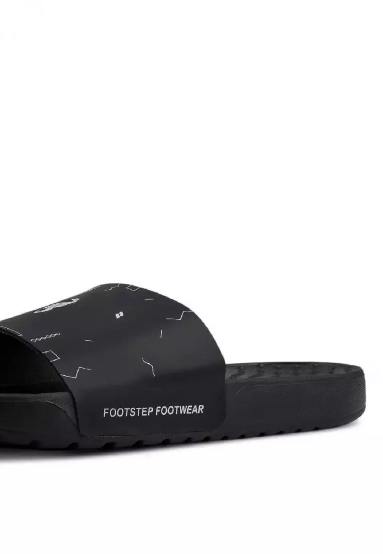 Sandal Pria Slide Footstep Footwear - Audi Black