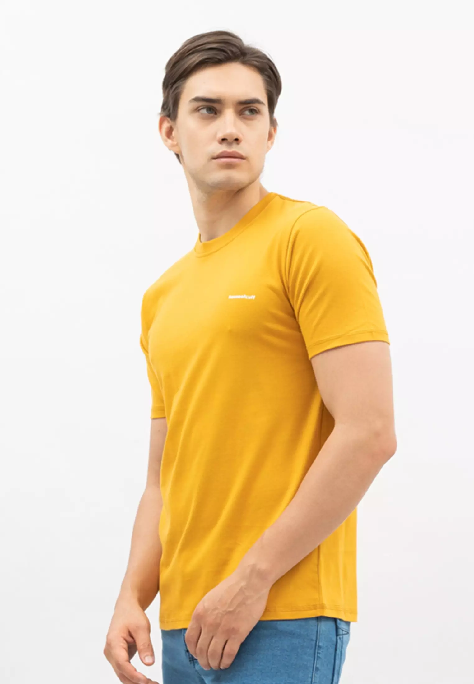 Kaos Polos Pria Premium Katun Combed Lengan Pendek Mustard