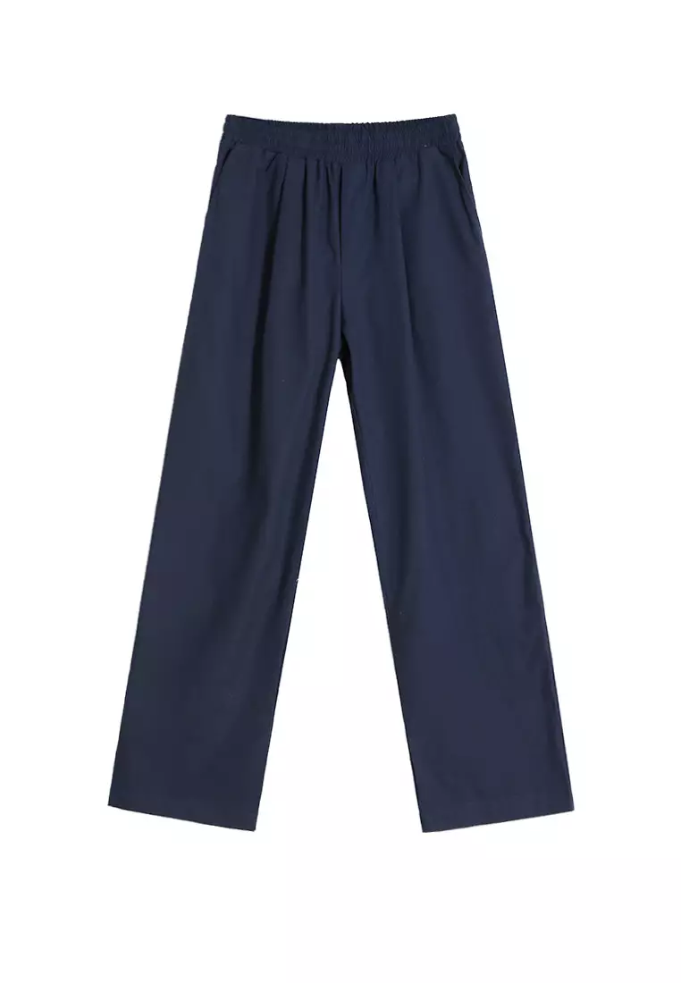 2024 cotton loose solid color Korean straight leg pants CA24090315BL