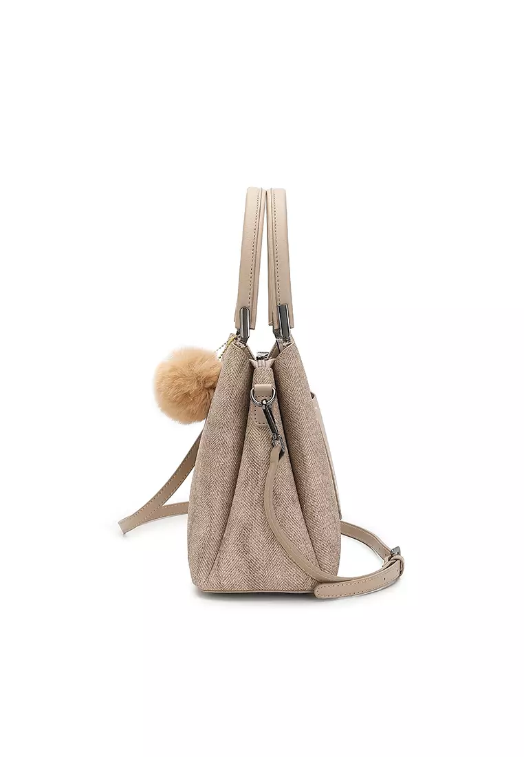 Women's Top Handle Bag / Sling Bag / Crossbody Bag / Shoulder Bag (Tas Tangan Wanita / Tas Selempang Wanita / Tas Bahu Wanita) - Cokelat