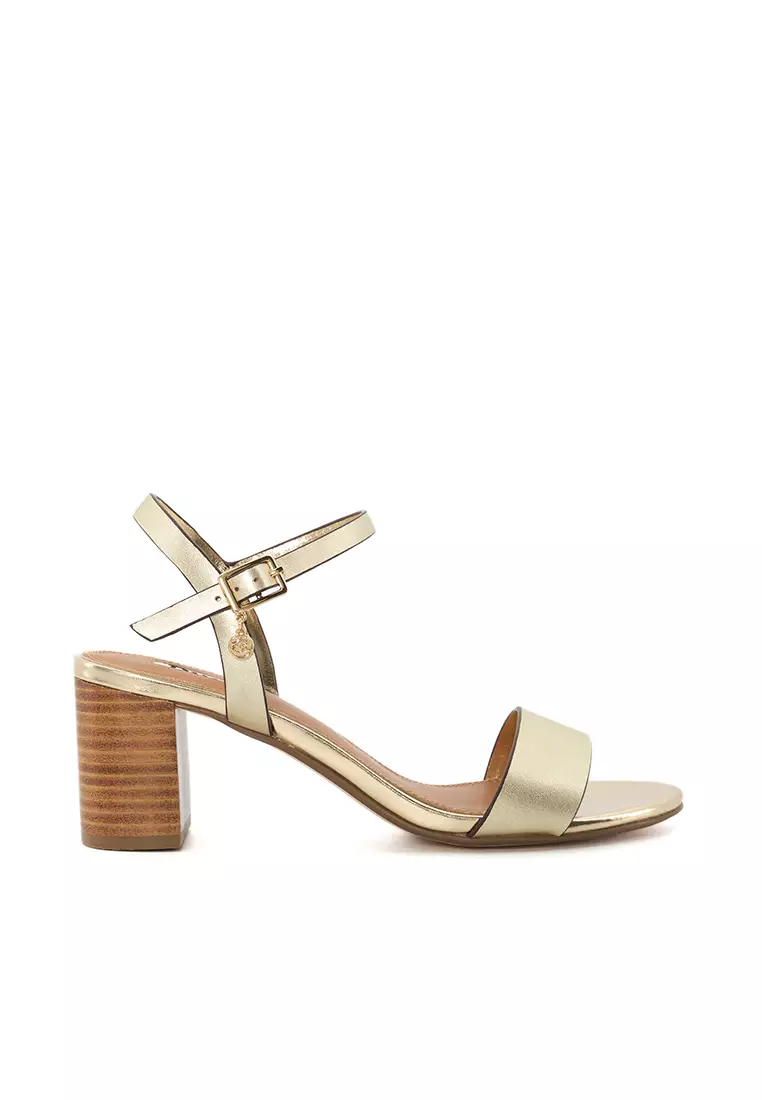 Discount on Dune London  shoes - SKU: Jelly Two Part Block Heel Sandal Gold