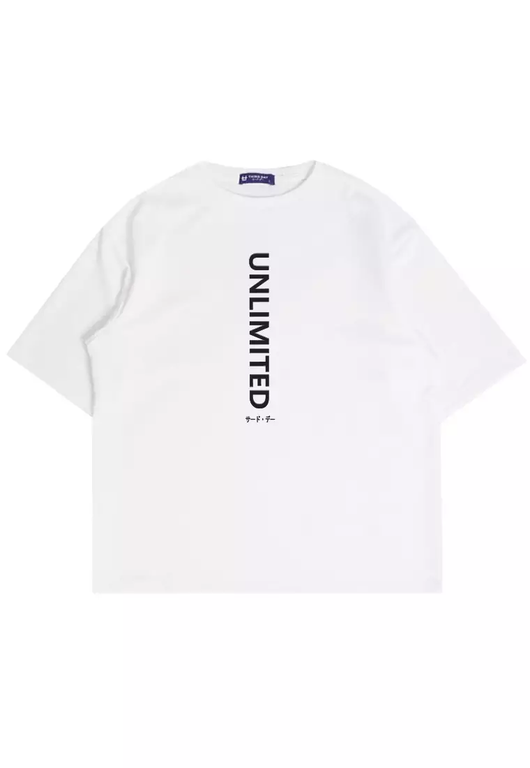 MTW59 Kaos Oversize Gym Bahan Tebal Scubalux "unlimited" putih