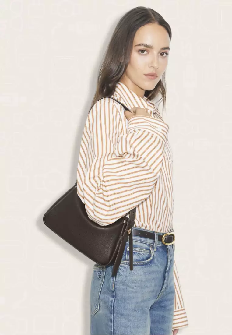 Tory Burch Small Romy Shoulder Bag Deep Brown