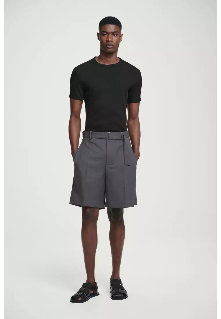 SLIM RIBBED COTTON T-SHIRT