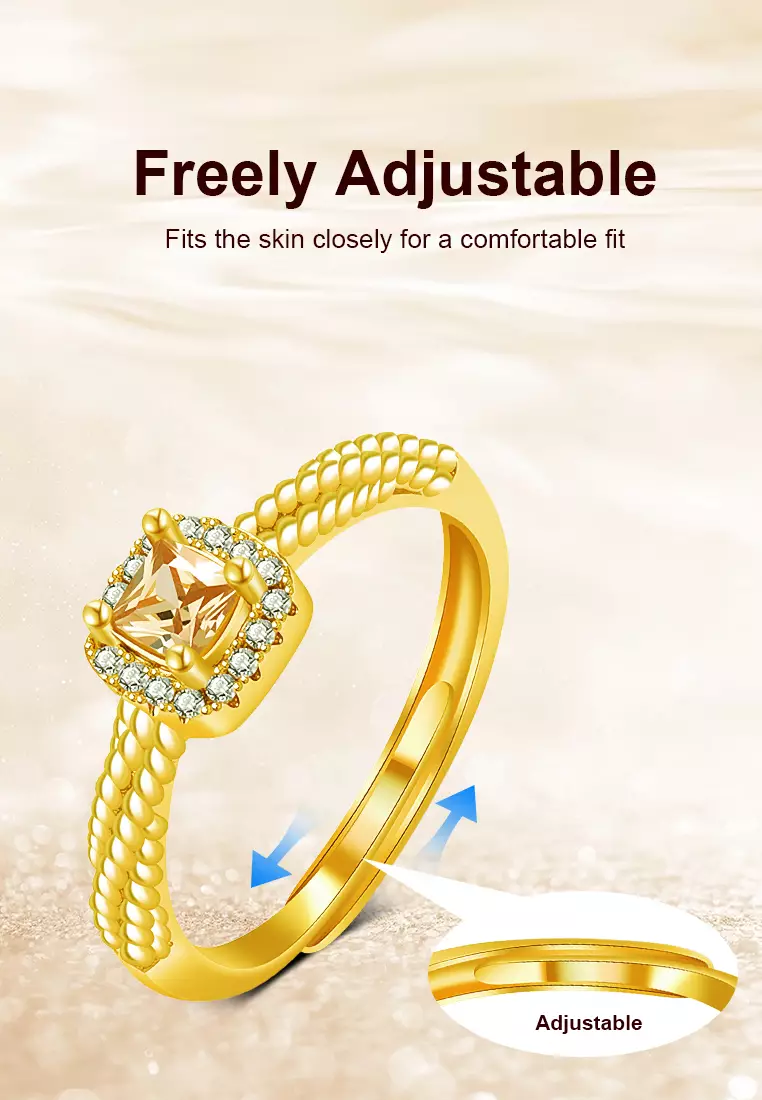 Cincin Wanita Titanium Original R004 Perhiasan Korea Fashion Free Size Rings Cewek Anti Luntur