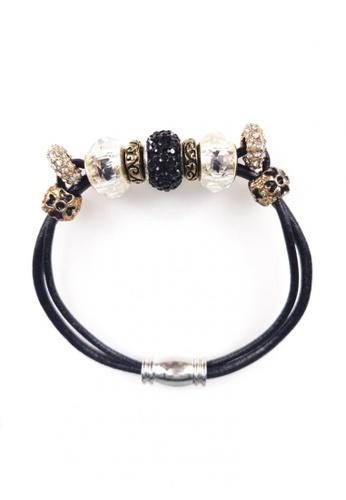 Her Jewellery black Mystiq Charm Leather Bracelet (Black) HE210AC46OCBSG_1