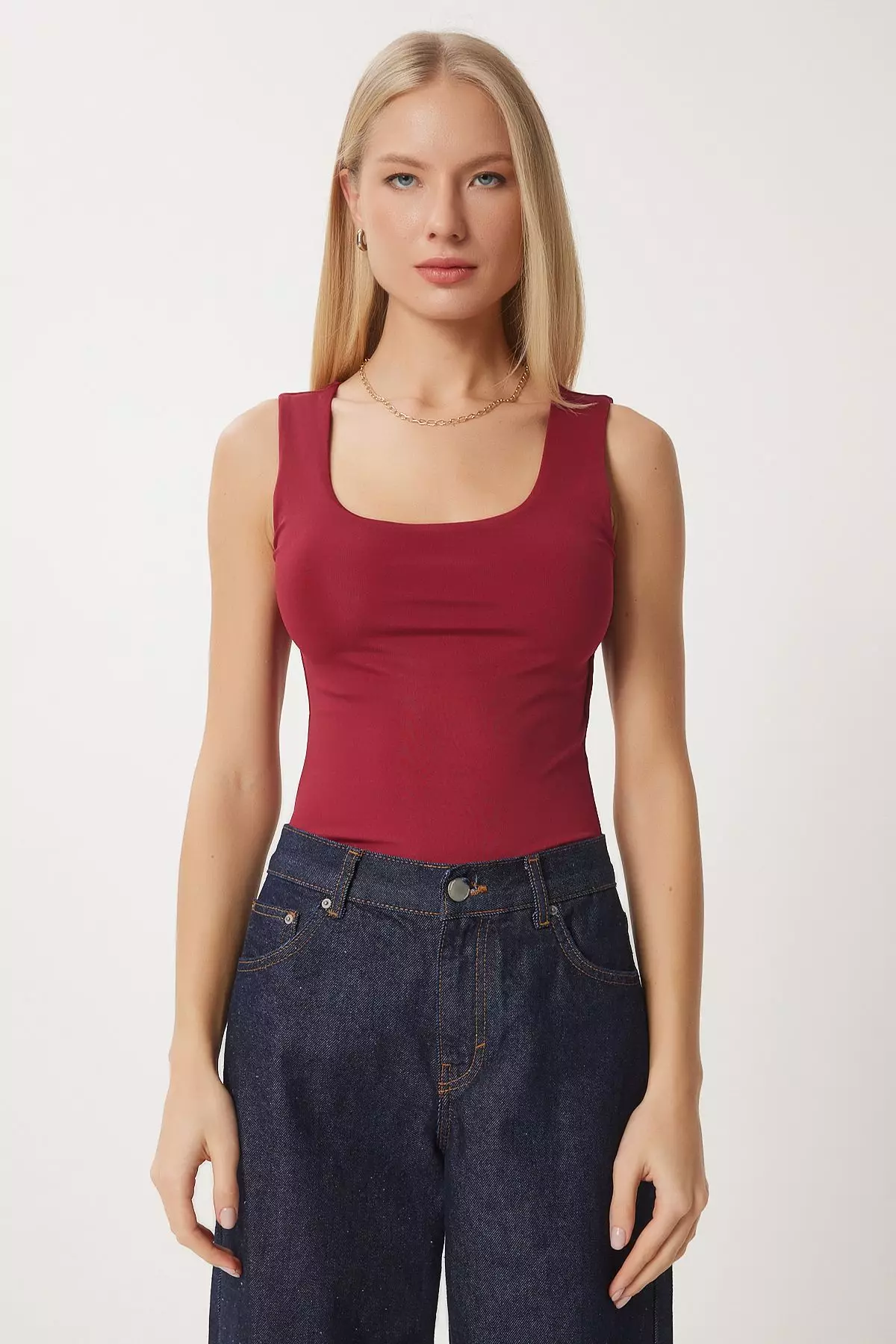 Women's Biscuit Claret Red Sleeveless 2 Pack Sandy Blouse An00227