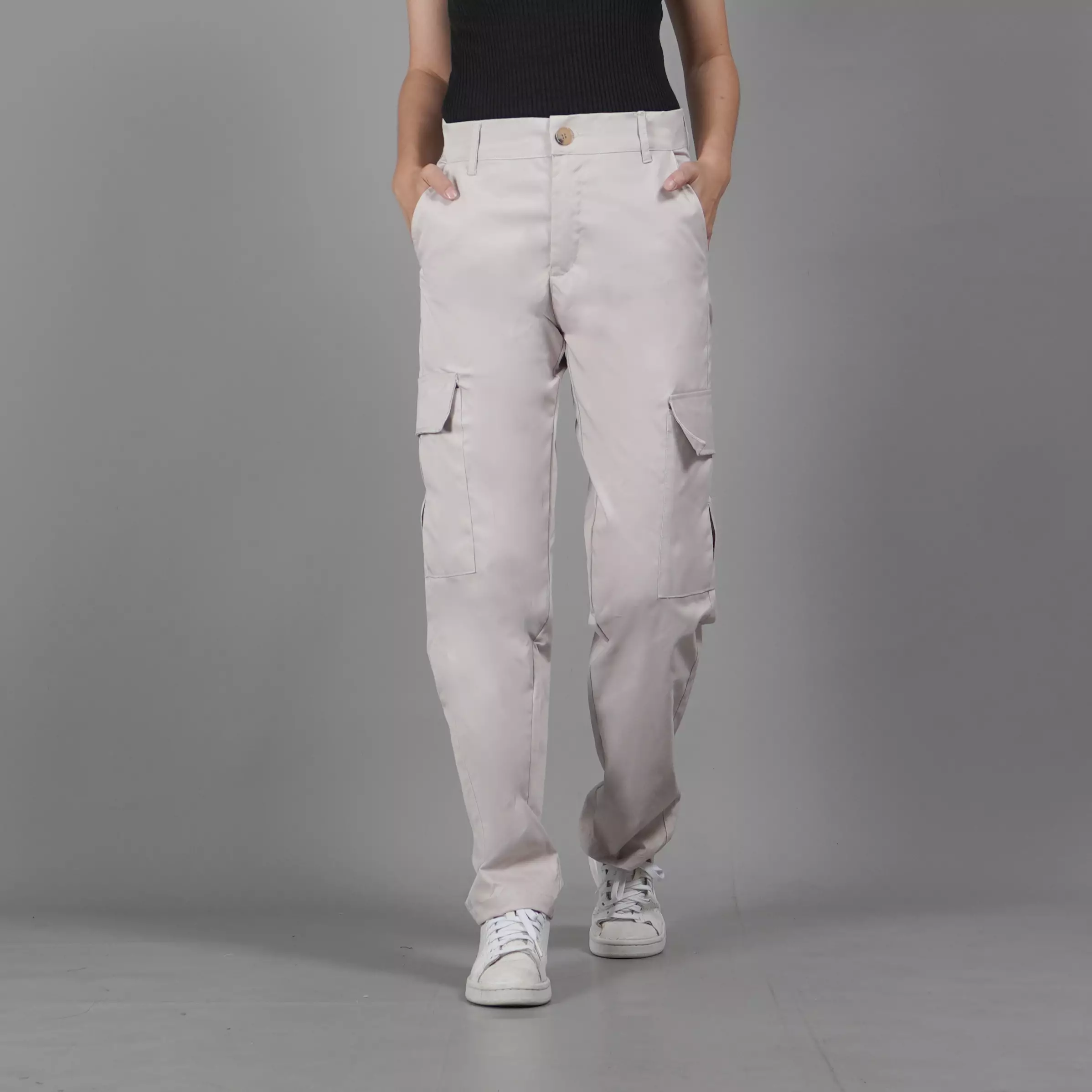  RAYSA Cargo Pants Wanita Celana Panjang Cargo Wanita Celana Wanita Cargo - Krem