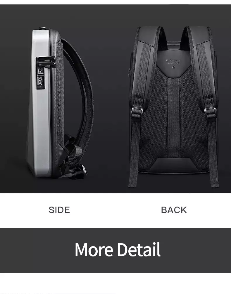 Bange BG22201 Tas Ransel Backpack Laptop Kerja pria Anti Theft Lock USB 15.6 Inch - Silver