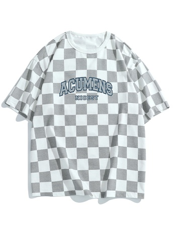 Twenty Eight Shoes Checkerboard Printed Short Sleeve T-shirts RA-J1602 1B91DAA5F15814GS_1