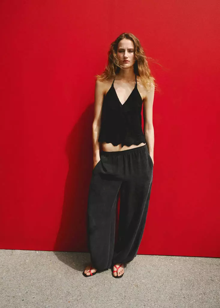 Embroidered Knit Halter Top