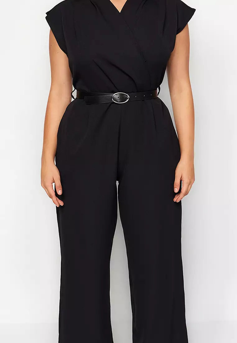 Jual Trendyol Plus Size Woven Jumpsuit with Belt Original 2025