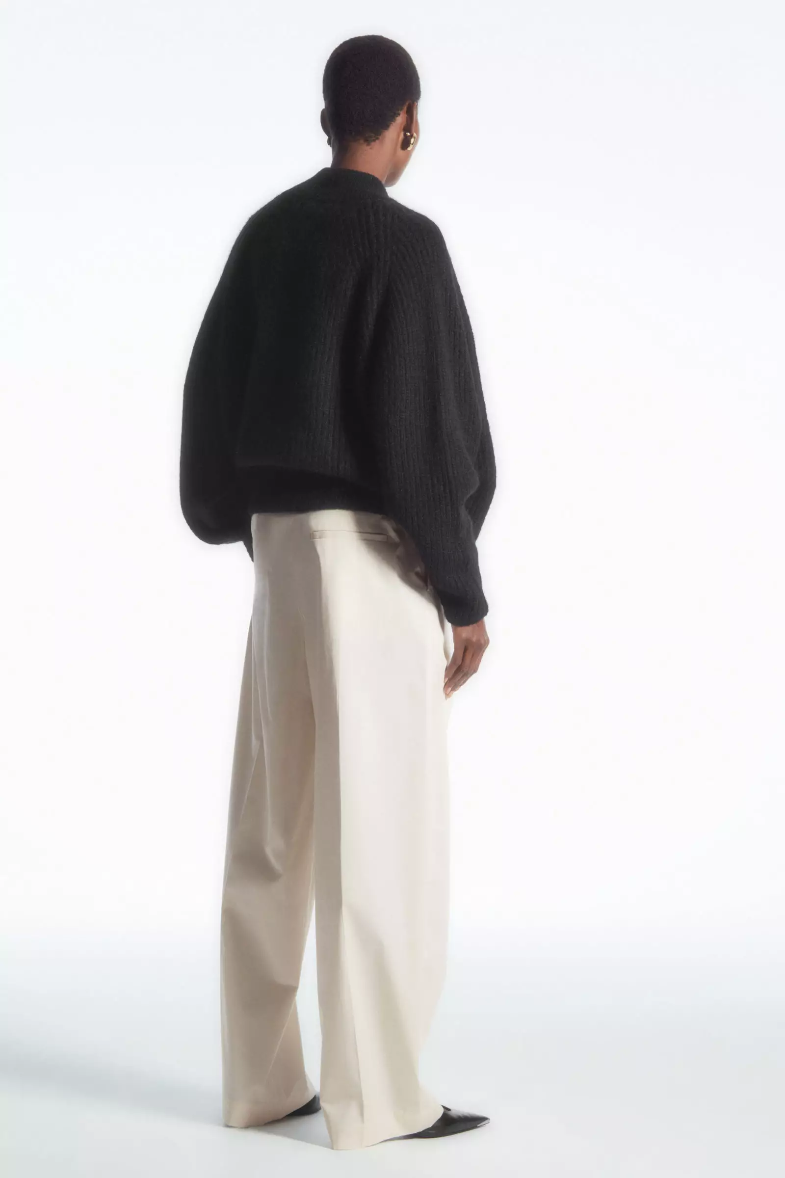 パンツ COS wide leg tailored twill trousers ZIGZAG STRIPE WIDE-LEG TROUSERS ジグザグストライプワイド