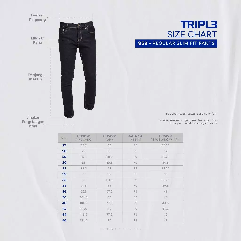 TRIPLE Celana Jeans Stretch Regular Slim (94 858 GW)