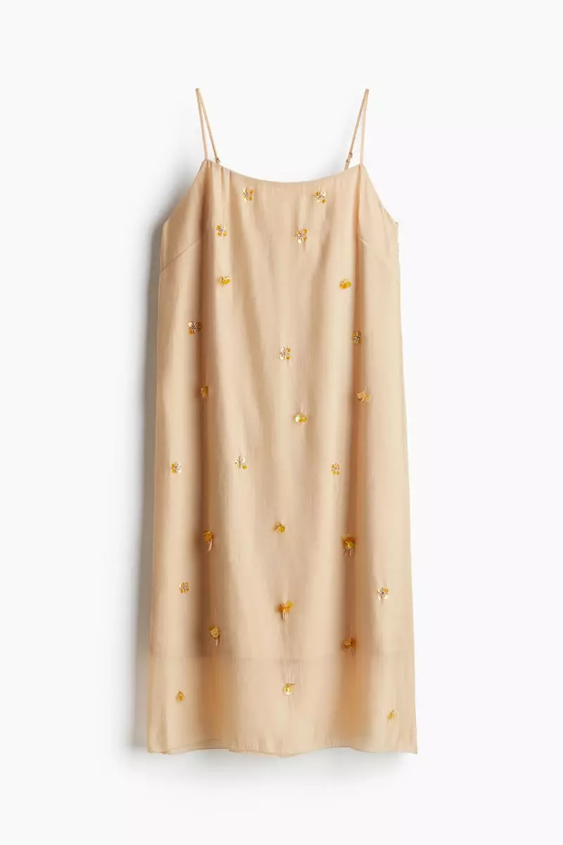 Sheer embellished strappy dress
